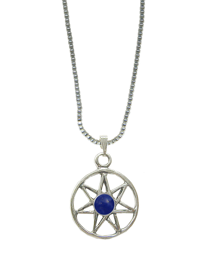 Sterling Silver Fairy Star Pendant With Lapis Lazuli